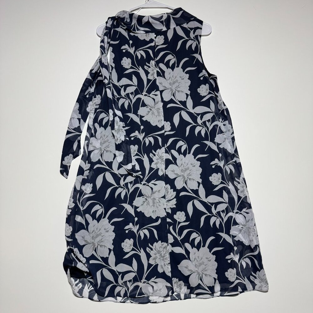 S.L. Fashions Women's Sleeveless Print Asymmetric Chiffon Overlay Dress Size 10 - Picture 6 of 6